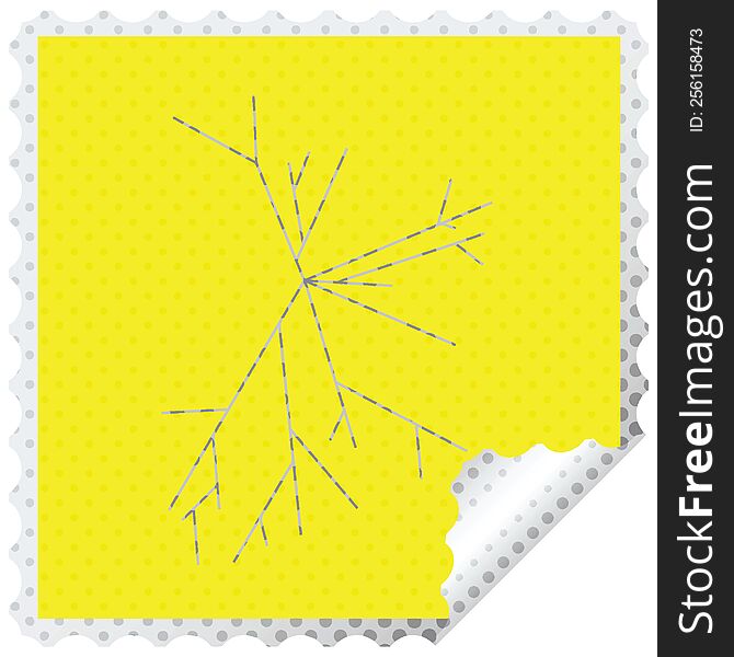 Cracked Screen Graphic Vector Illustration Square Sticker Stamp