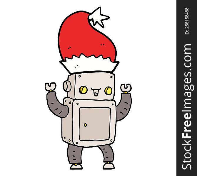 Cartoon Christmas Robot