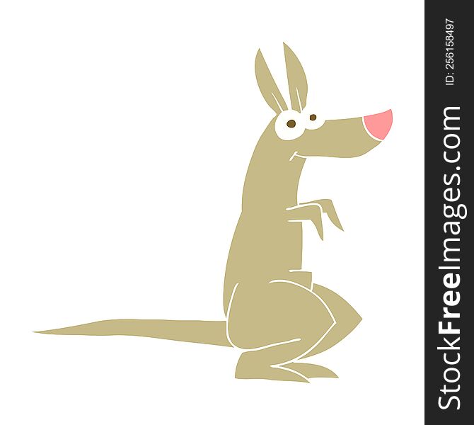 flat color illustration of kangaroo. flat color illustration of kangaroo