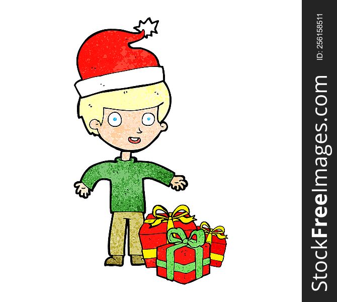 Cartoon Boy With Present