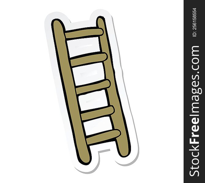 sticker of a cartoon ladder