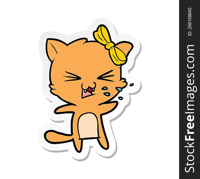 Sticker Of A Cartoon Cat