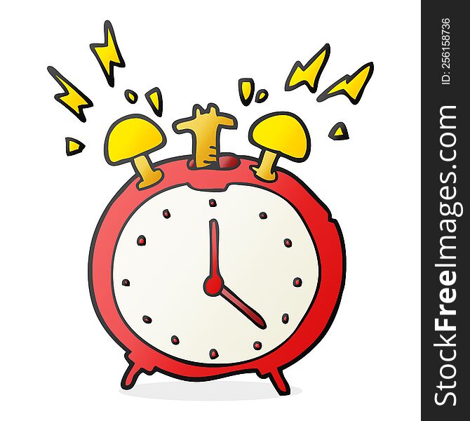 cartoon ringing alarm clock