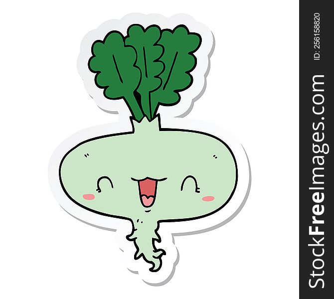 sticker of a cartoon turnip