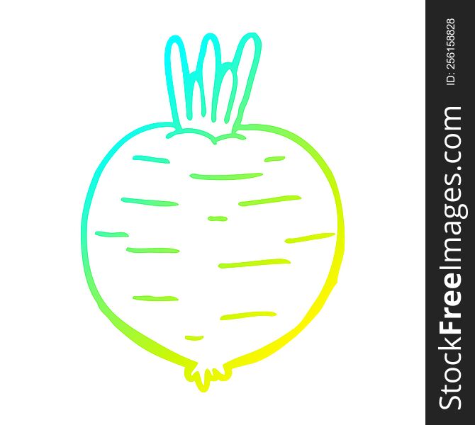 cold gradient line drawing of a cartoon vegetable