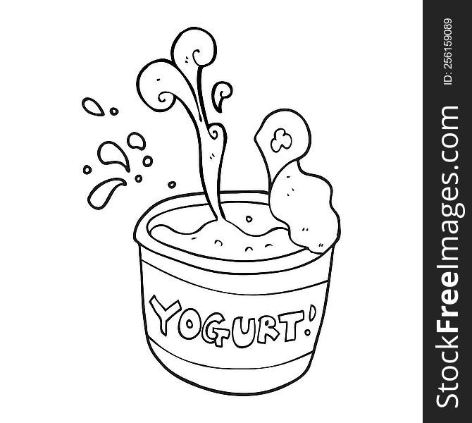 Black And White Cartoon Yogurt