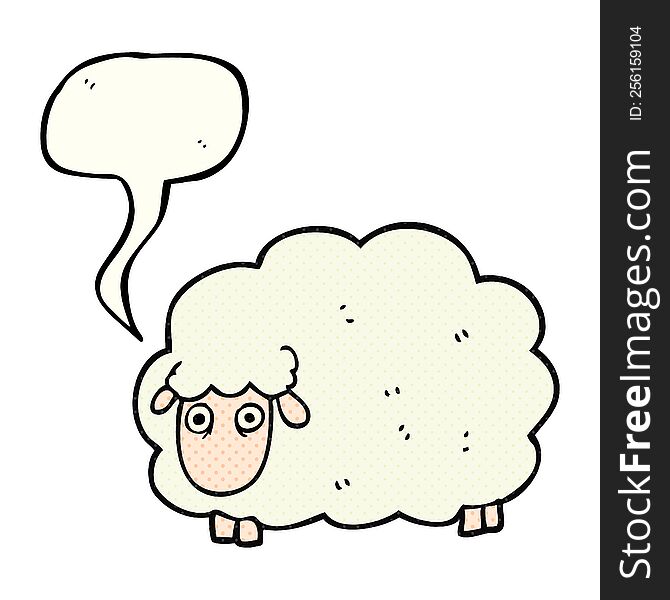 freehand drawn comic book speech bubble cartoon farting sheep