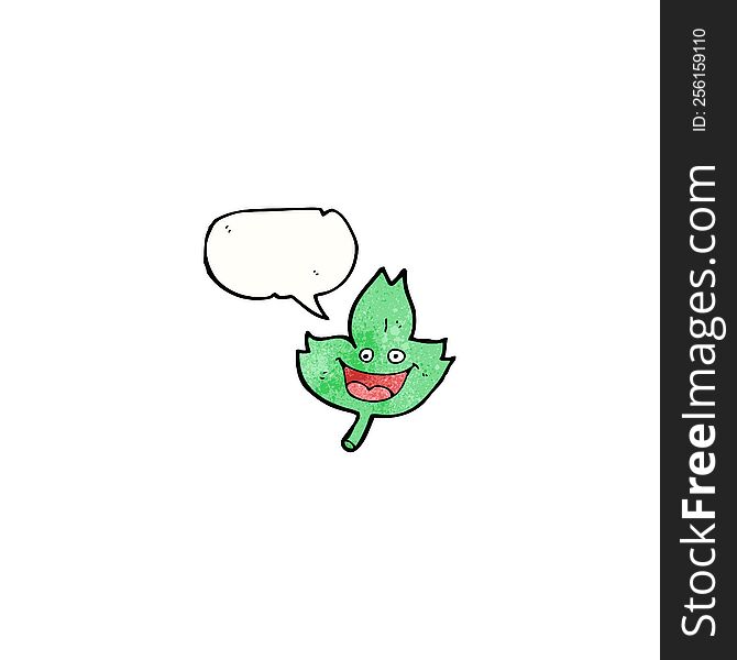 Cartoon Leaf With Speech Bubble