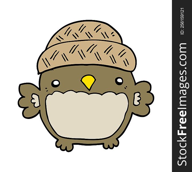 Cute Cartoon Owl In Hat