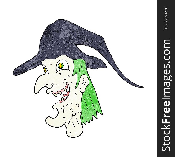 Textured Cartoon Cackling Witch