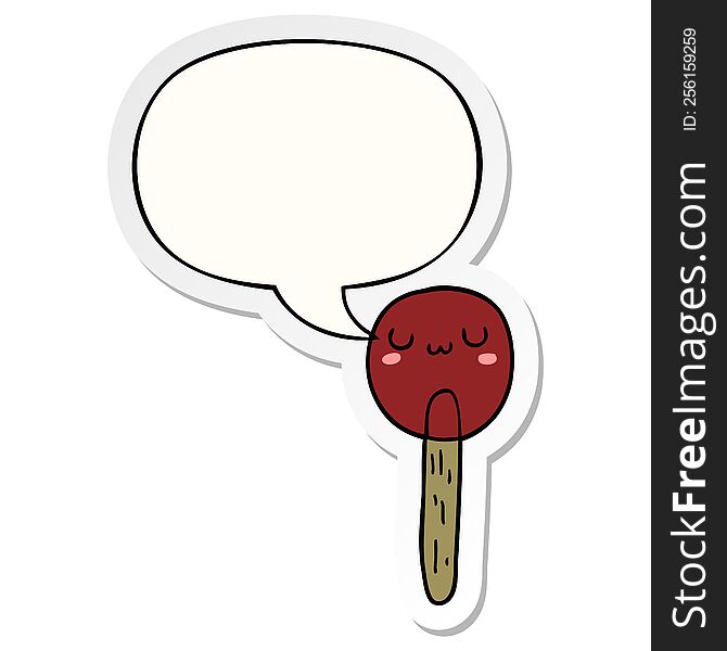 Cartoon Lollipop And Speech Bubble Sticker