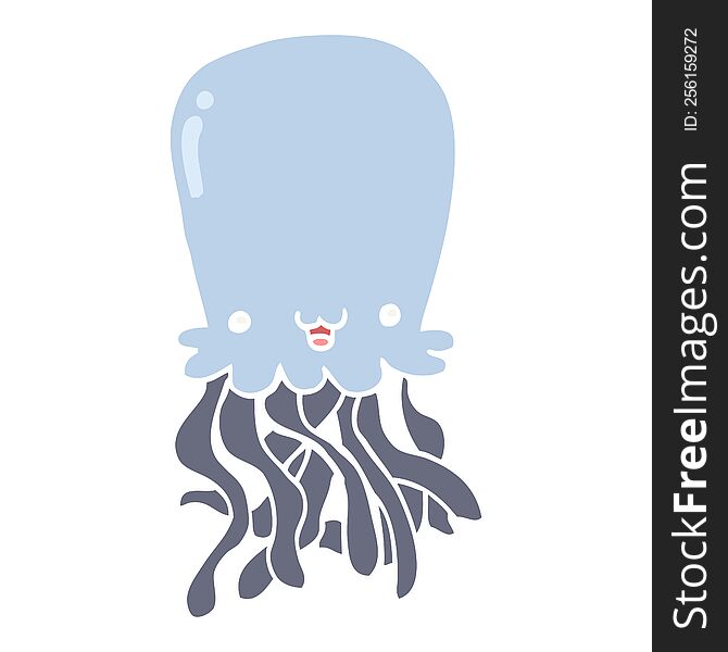 flat color style cartoon octopus