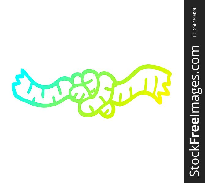 cold gradient line drawing of a cartoon rope knot