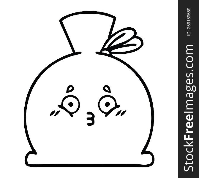 Line Drawing Cartoon Sack