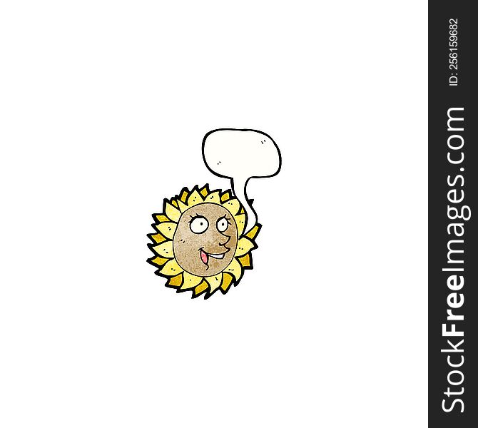 cartoon talking sunflower