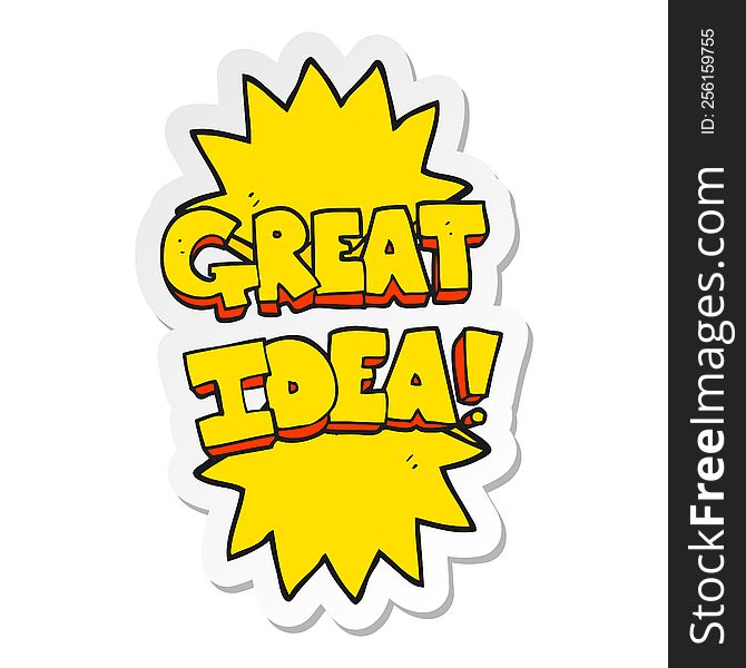 Sticker Of A Cartoon Great Idea Symbol