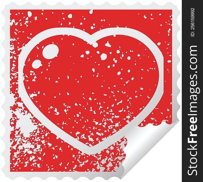 Heart Symbol Graphic Distressed Sticker