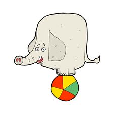 Cartoon Circus Elephant Stock Photography