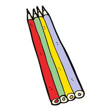 Cartoon Colored Pencils Royalty Free Stock Image Cartoon Colored Pencils Royalty Free Stock Image