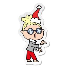 Sticker Cartoon Of A Woman Wearing Spectacles Wearing Santa Hat Royalty Free Stock Photo Sticker Cartoon Of A Woman Wearing Spectacles Wearing Santa Hat Royalty Free Stock Photo