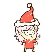 Christmas Elf Chalk Drawing Stock Image