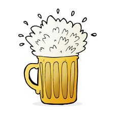 Cartoon Frothy Beer Stock Photography