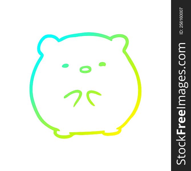 cold gradient line drawing cute polar bear