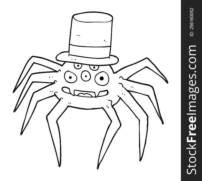 Black And White Cartoon Halloween Spider