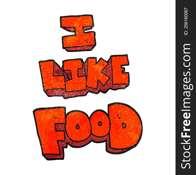 Textured Cartoon I Like Food Symbol