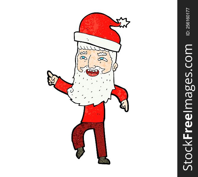 Cartoon Hipster Santa Claus