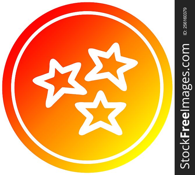 star shapes circular icon with warm gradient finish. star shapes circular icon with warm gradient finish