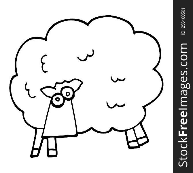 line drawing cartoon funny sheep