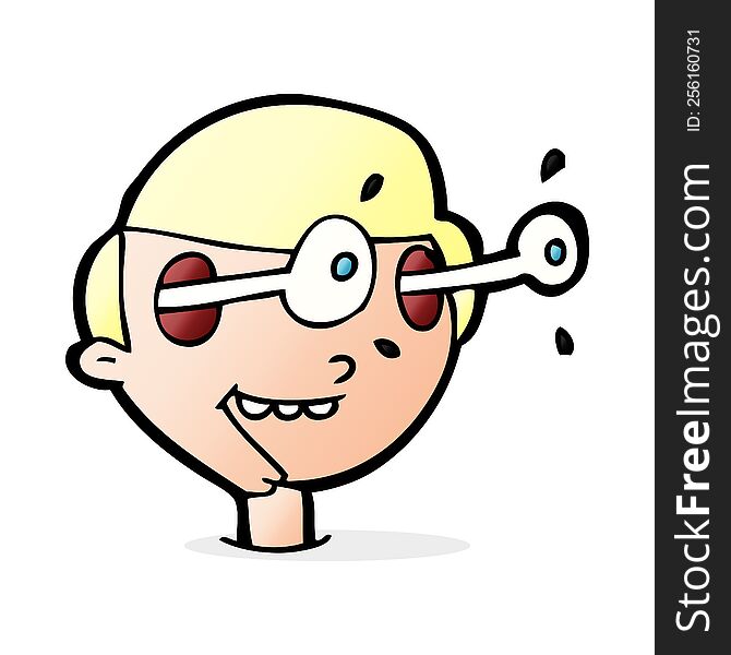 cartoon excited boy\'s face