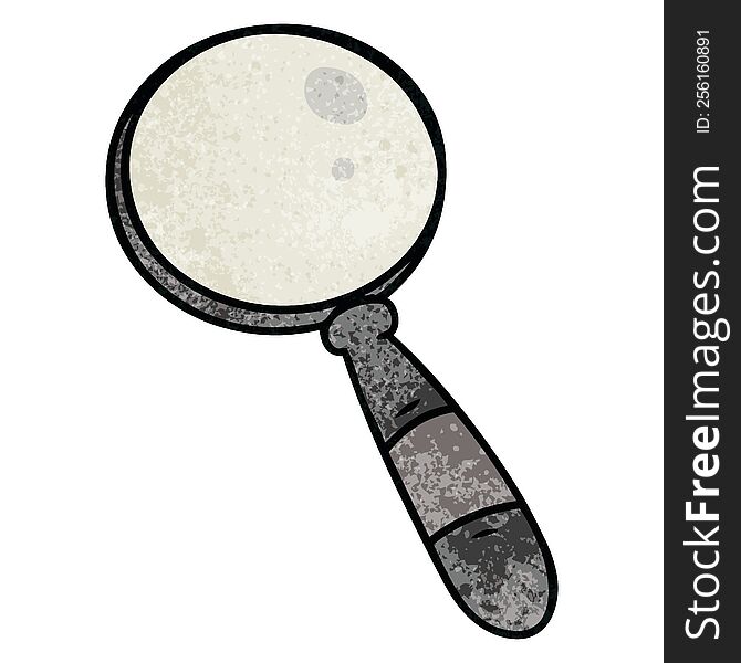 hand drawn textured cartoon doodle of a magnifying glass