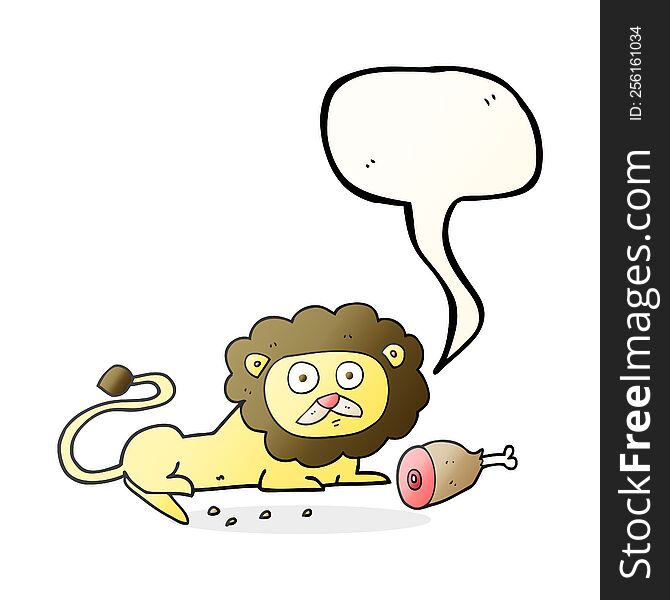 Speech Bubble Cartoon Lion