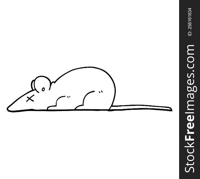 black and white cartoon dead rat