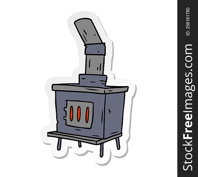 Sticker Cartoon Doodle Of A House Furnace