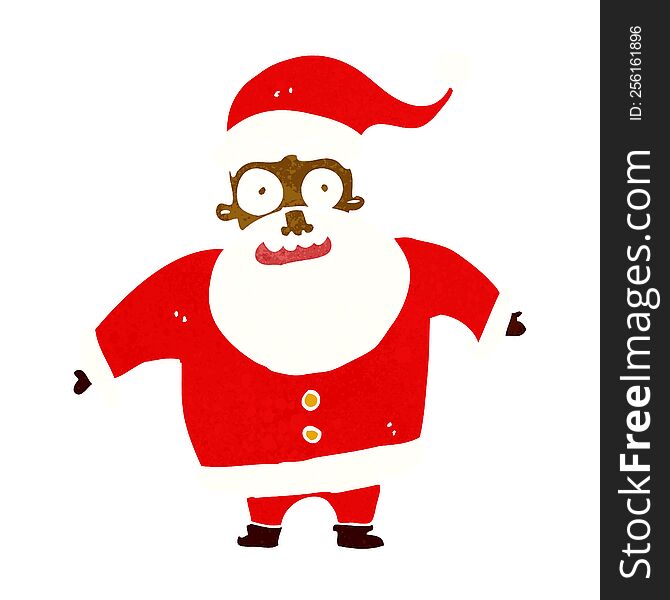 Cartoon Shocked Santa Claus