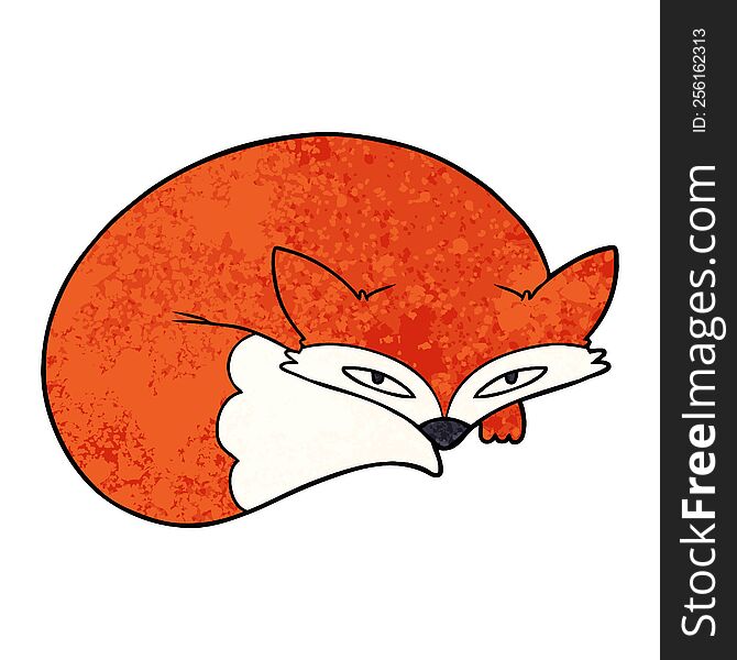 cartoon curled up fox. cartoon curled up fox
