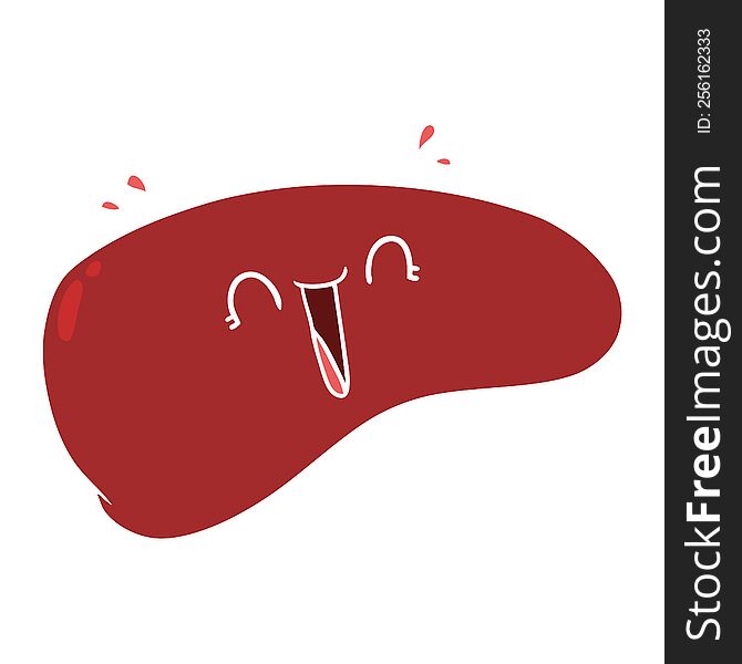 flat color style cartoon healthy liver