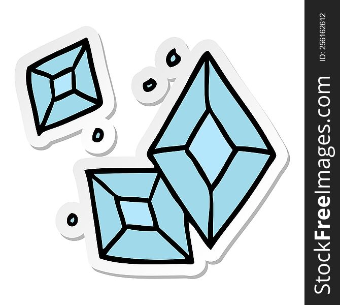 Sticker Cartoon Doodle Of Some Diamonds