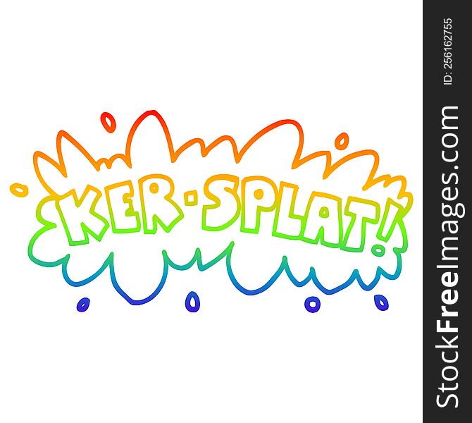 Rainbow Gradient Line Drawing Cartoon Wording Ker-splat