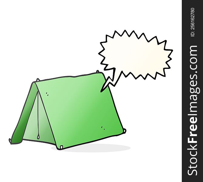 freehand drawn speech bubble cartoon tent
