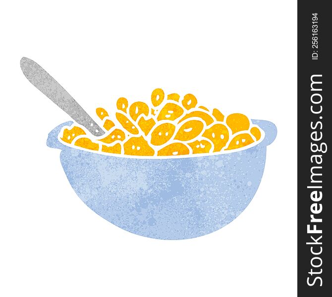 Retro Cartoon Bowl Of Cereal