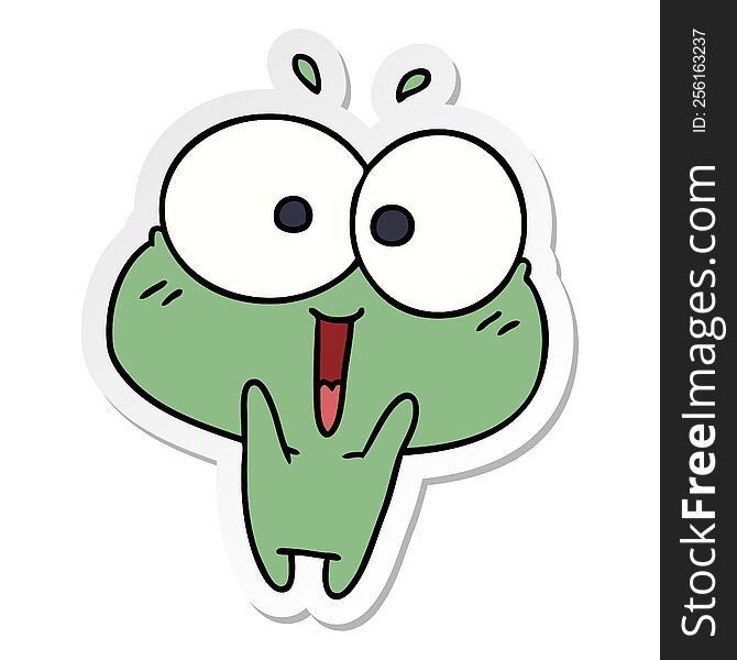 Sticker Cartoon Kawaii Excited Cute Frog