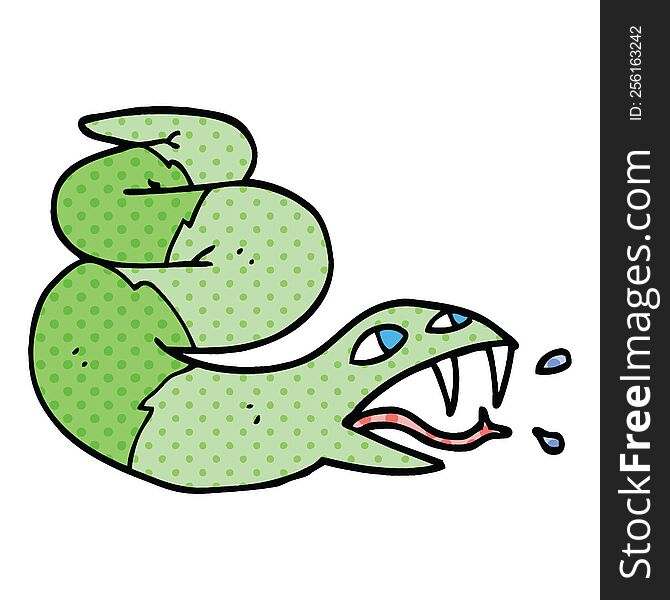 Comic Book Style Cartoon Hissing Snake