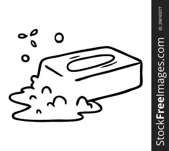 Line Drawing Doodle Of A Bubbled Soap