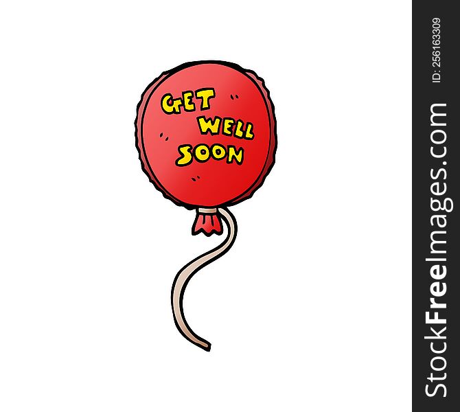 cartoon doodle get well soon balloon