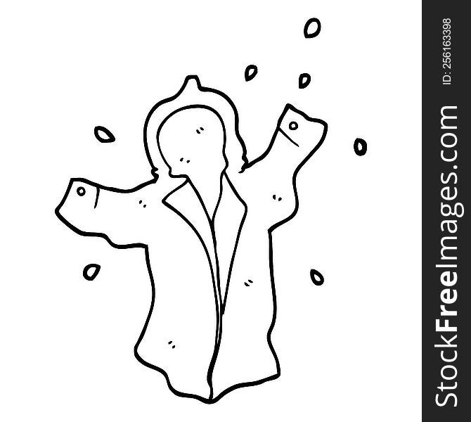 Black And White Cartoon Wet Rain Coat