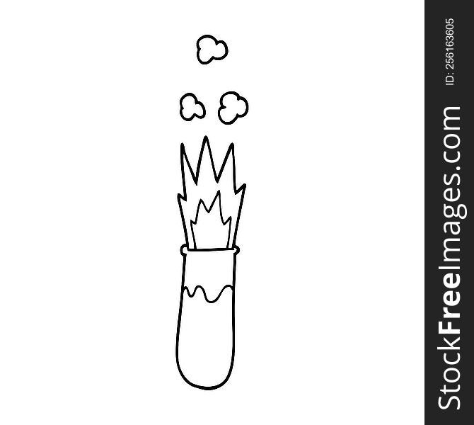 line drawing cartoon chemical reaction